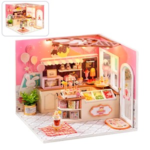 Magasin de glaces heureux. Maquette 3d réaliste avec beaucoup de détails.