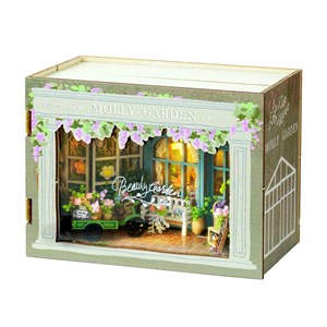 Collection cube fantastique, jardin de molly. Maquette pliable 3d réaliste.