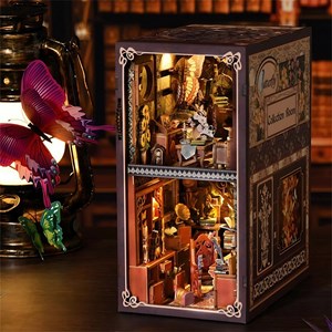 Collection de papillons. Book nook en bois, design 3d réaliste.