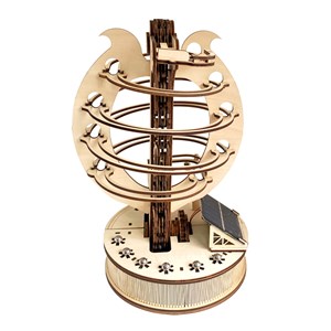 Maquette en bois 3d, avec un mouvement mécanique conception de piste à billes.