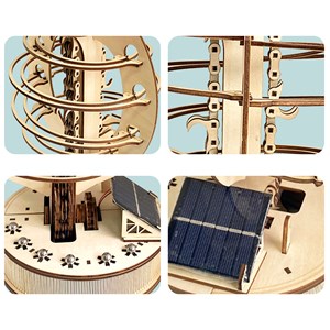 Maquette en bois 3d, avec un mouvement mécanique conception de piste à billes.