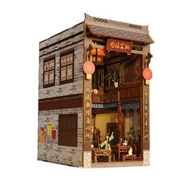 Un rêve de jianghu. Book nook en bois, design 3d réaliste avec de grands détails