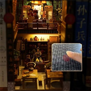 Un rêve de jianghu. Book nook en bois, design 3d réaliste avec de grands détails