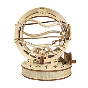 Maquette en bois 3d, avec mouvement mécanique design de toupie orbital mécanique