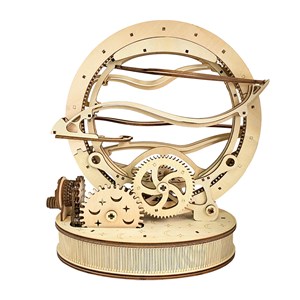 Maquette en bois 3d, avec mouvement mécanique design de toupie orbital mécanique