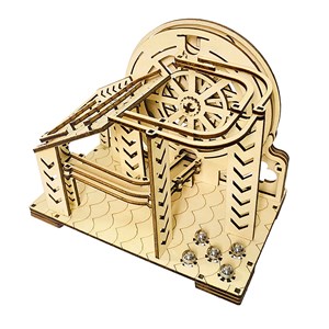 Maquette en bois 3d, avec mouvement mécanique design de boule orbitale mécanique