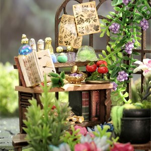 Collection bouteilles de rêve, jardin magique. Maquette 3d réaliste.