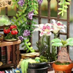 Collection bouteilles de rêve, jardin magique. Maquette 3d réaliste.