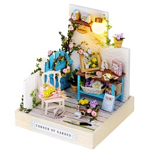 Collection coin de bonheur, coin du jardin. Maquette 3d réaliste.