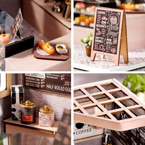 Cafétéria facile. Maquette 3d réaliste avec beaucoup de détails.