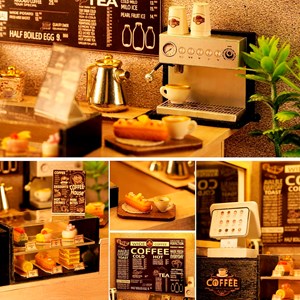 Cafétéria facile. Maquette 3d réaliste avec beaucoup de détails.