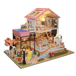 Maison avec jardin douce conversation. Maquette 3d réaliste.