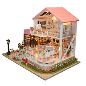 Maison avec jardin douce conversation. Maquette 3d réaliste.