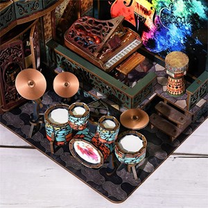 Explosion de notes. Book nook en bois, conception 3d réaliste.