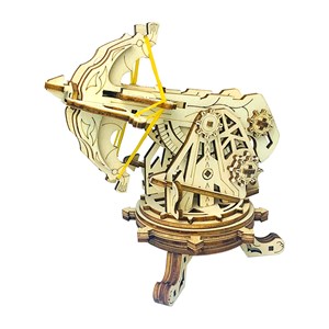 Maquette en bois 3d, avec mouvement mécanique conception de catapulte.