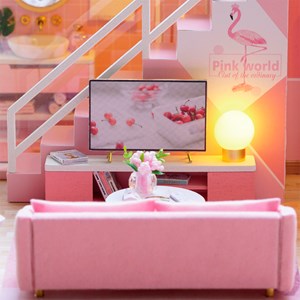 Dúplex rosa. Maquette 3d réaliste avec beaucoup de détails.