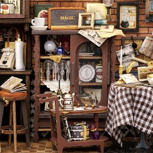 Café antique. Maquette 3d réaliste avec de grands détails.