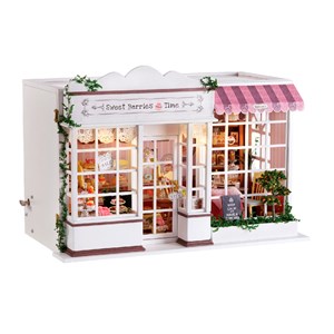 Magasin de bonbons temps des baies. Maquette 3d réaliste.