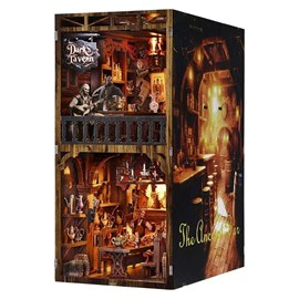 Bar ancien. Book nook en bois, design 3d réaliste.