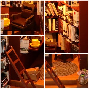 Bibliothèque encyclopédie. Book nook réaliste.