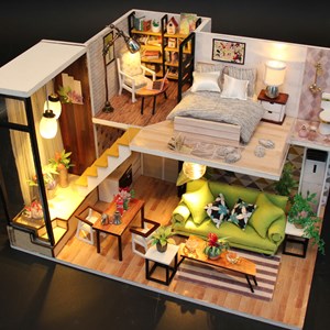 Chambre scandinavie romantique. Maquette 3d réaliste.