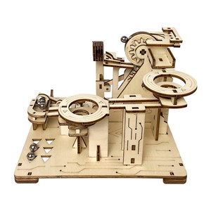 Maquette en bois 3d, avec mouvement mécanique.