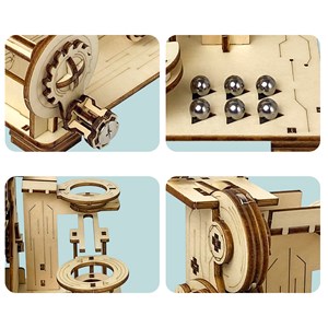 Maquette en bois 3d, avec mouvement mécanique.