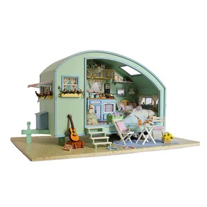 Caravane, un voyage dans le temps. Maquette 3d, réaliste.