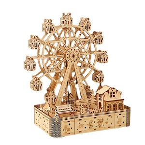 Maquette en bois 3d, conception de grande roue avec musique.