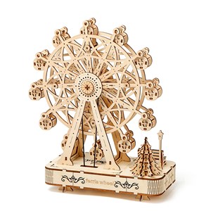 Maquette en bois 3d, conception de grande roue avec musique.