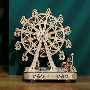 Maquette en bois 3d, conception de grande roue avec musique.
