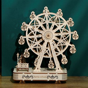 Maquette en bois 3d, conception de grande roue avec musique.