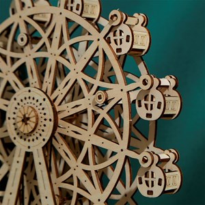 Maquette en bois 3d, conception de grande roue avec musique.