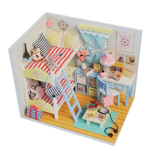 Chambre souvenirs de jeunesse. Maquette 3d réaliste avec de grands détails.