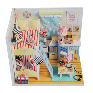 Chambre souvenirs de jeunesse. Maquette 3d réaliste avec de grands détails.