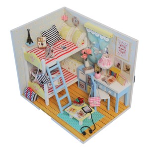 Chambre souvenirs de jeunesse. Maquette 3d réaliste avec de grands détails.