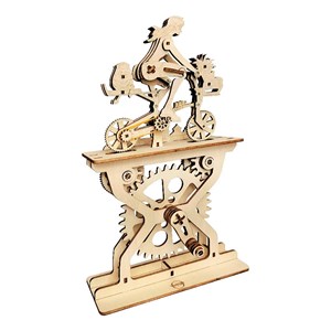 Maquette en bois 3d, avec mouvement mécanique design d'amateurs de vélo