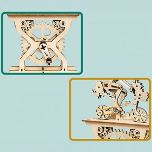 Maquette en bois 3d, avec mouvement mécanique design d'amateurs de vélo
