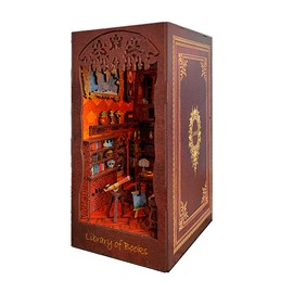 Académie solace. Coin lecture en bois, design 3d réaliste.