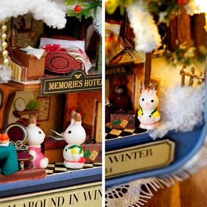 Promenades hivernales. Maquette 3d pliable, réaliste.