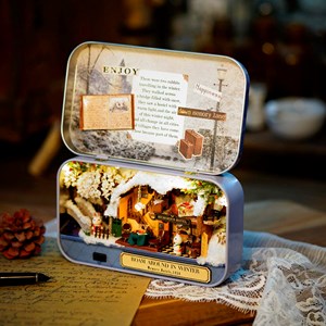 Promenades hivernales. Maquette 3d pliable, réaliste.