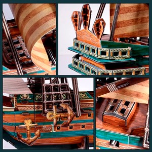 Puzzle 3d navire armada española san felipe avec lumières led.