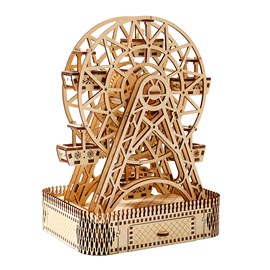 Maquette en bois 3d, design de roue ferris avec mouvement mécanique.