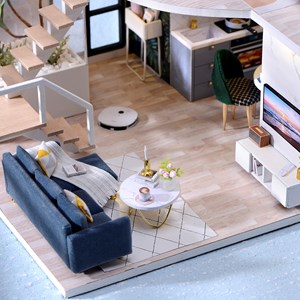 Duoplex temps accueillant. Maquette 3d réaliste.