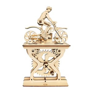 Maquette en bois 3d, avec mouvement mécanique design amants du vélo - garçons.