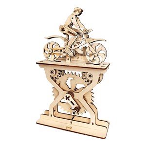 Maquette en bois 3d, avec mouvement mécanique design amants du vélo - garçons.