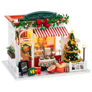 Maison de bonbons de noël. Maquette 3d réaliste.
