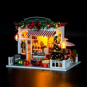 Maison de bonbons de noël. Maquette 3d réaliste.