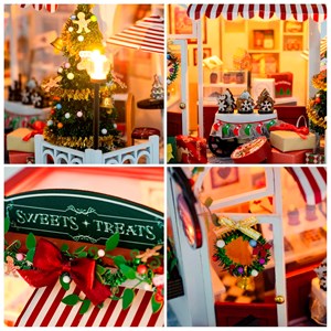 Maison de bonbons de noël. Maquette 3d réaliste.