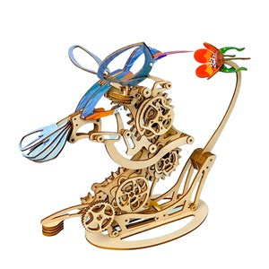 Maquette en bois 3d, conception de colibri mécanique dynamique de couleurs b.